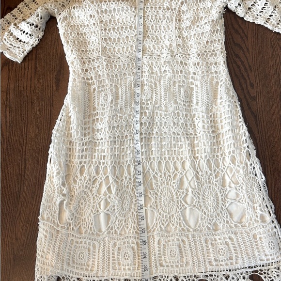 Coastal Cowgirl Boho Western Festival Cream Crochet Dress  NWOT EST 1946 Sz L - Picture 11 of 12